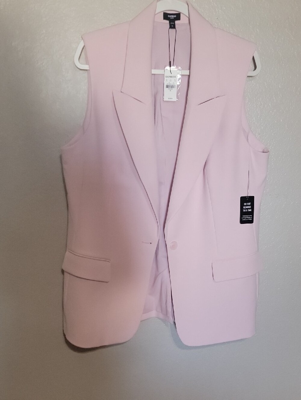 Express Light Pink Sleeveless Blazer Vest - Picture 4 of 4